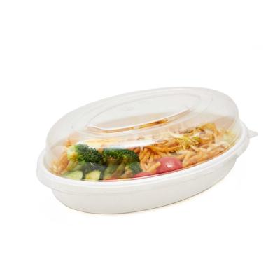 Chine Cuvette ovale à emporter du conteneur 26OZ de bagasse biodégradable écologique de canne à sucre à vendre