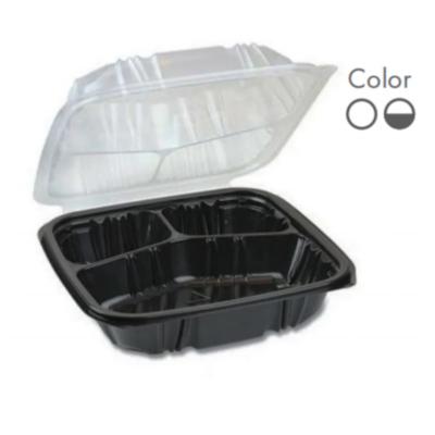 China Reusable Plastic Food Packaging Box, PP Hinged Lid Clamshell Container,Microwavable,9.2”x9.5”x3” for sale