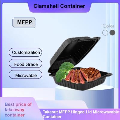 China Various Sizes Takeaway Meal Container for MFPP Market Demand,Takeout MFPP Hinged Lid Microwavable Container,6”x6”x3” for sale