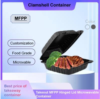 China Various Sizes Takeaway Meal Container for MFPP Market Demand, Takeout MFPP Hinged Lid Microwavable Container,8”x8”x2.8” for sale