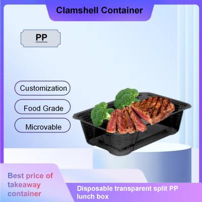 China Various Sizes Takeaway Meal Container For PP Market Demand, Disposable Transparent Split PP Lunch Box for sale