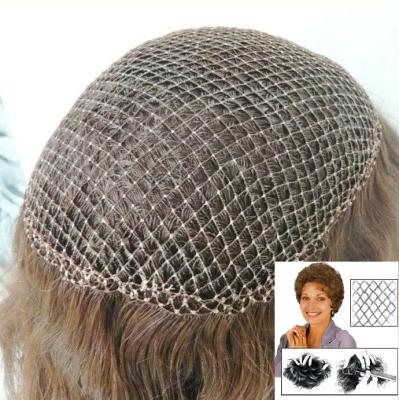 China Silky Straight Net Hair Fish Wave Holes Full Lace Wig For Women With Short Hair for sale