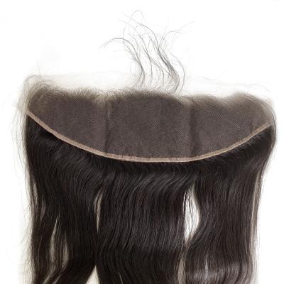 China HD Straight Lace Up 13X4 Inch Natural Black Color Hair Women Lace Frontal for sale