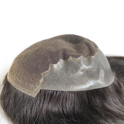 China Q6 Elegant Swiss Lace Woman Body Wave Hair Topper Stock 7*9 16inch for sale