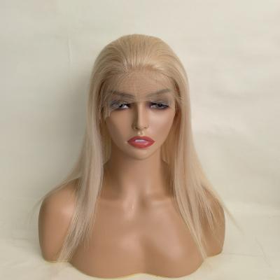 China Elegant Full Lace Wigs 12Inch Light Blonde Hair Woman Body Wave Human Hair for sale