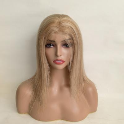 China Silky Straight Wave Stock 10 Inch Light Color Blonde Hair Full Lace Wig for sale