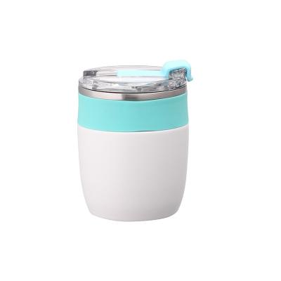 China Durable Double Wall Stainless Steel Vacuum Cup Reusable Coffee Cup For Office With Lid for sale