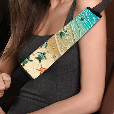 China Universal Luxury Entry Beach Turtle Car Seat Belt Protect Shoulder Pads Car Decoration Beach Pattern Car Seat Belt Covers for sale