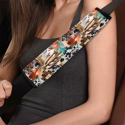 China Universal Entry Luxury Animal Beach Print Car Seat Belt Protect Shoulder Pads Car Decoration Cows Factory Pattern Car Seat Belt Covers for sale