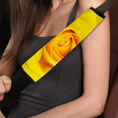 China Universal Entry Flower Printing Luxury Car Seat Belt Protect Shoulder Pads Car Decoration Flower Pattern Car Seat Belt Covers for sale