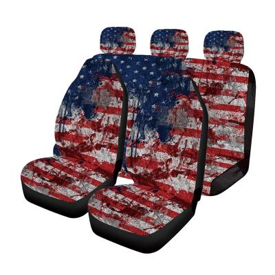 China Sports Universal American Flag Pattern Car Seat Covers Full Set Fashion Car Decoration American Flag Printing Luxury Car Seat Cover for sale