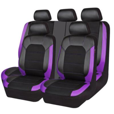 China PU Leather Car Seat Covers Doubles Color Sports PU Car Seat Cover Full Set Cover Luxury 5 Universal High Quality Leather Auto Seats for sale