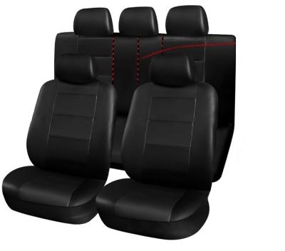 China High Quality Universal Sports PU Plaid Car Leather Seat Cover Full Set Cover Luxury 5 Seats Car Leather Seat Covers for sale