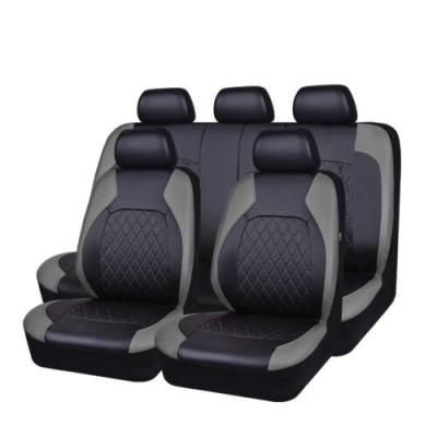 China Sports PU Luxury Waterproof Universal Leather Auto Seat Cover Black Car Seat Cover Set OEM Time Advance Black Color for sale