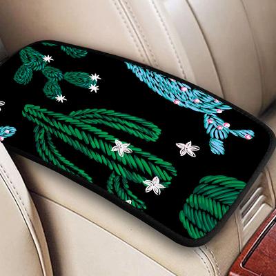 China Luxury car decoration flower print car armrest armrest protection cactus pattern car armrest pad auto center console cushion cactus entrance flower print for sale