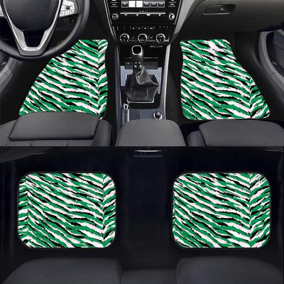 China 1set 4 Pcs Sports 1set 4 Pcs Stripe Pattern Car Floor Mat Universal Fashion Green High Quality Green Car Decoration Floor Mat for sale