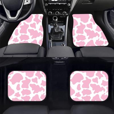 China Universal Pink Fashion Floor Mat Rubber Car Pattern Large Sports Leopard Cows Print Car Decoration Floor Mat for sale