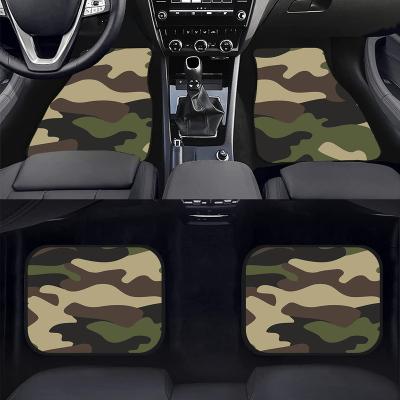 China Wholesale Universal Sports Camouflage Pattern Car Floor Mat Fashion Vintage Camouflage Printing Car Decoration Floor Mat for sale