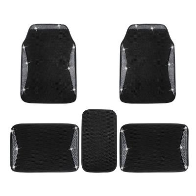 China Luxury Diamond Car Floor Mats Fashion Diamond Car Floor Mats Anti Slip Sports Universal Waterproof Car Mats for sale