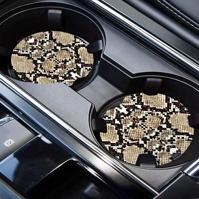 China Wholesale Viable Thicken Car Coaster Decoration Snakeskin Car Coaster Fashion Snake Pattern Car Coaster for sale