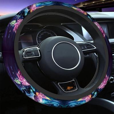 China Cute/Cartoon Steering Wheel Covers Wholesale Car Butterfly Skull Pattern Printing Butterfly Decoration Steering Wheel Cover for sale