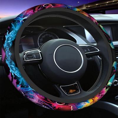 China Cute/Cartoon Steering Wheel Covers Car Pattern Flower Printing Flower Decoration Steering Wheel Cover for sale