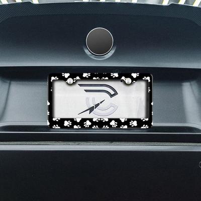 China Universal business dog footprints gray card plate view fashion car decoration dog paw pattern gray card plate frame for sale