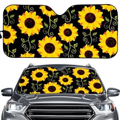 China Customizable high quality sunshade general purpose vehicle model sunflower cardboard car front window automobile sunshade for sale