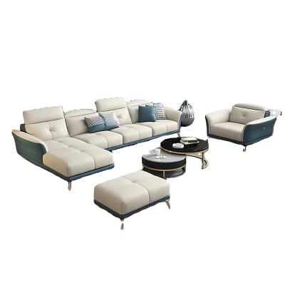 China Sofa  Bed Modern Design Sofa Furniture Set Corner Leather Sofa Chair Luxury Style European Style Soft Sofa for sale