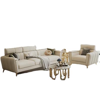 China Modular Living Room Sofa Furniture Set Genuine Leather Luxury Modern Design Sofa Chair Hardware Trim High Grade Sofa for sale