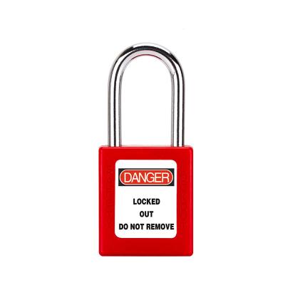 China Key Lock Standard Safety Thermoplastic Red Padlock With 38mm Tall Shackle 38mm for sale