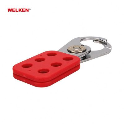 China Aluminum / Stainless Steel Manufacturer 6 Holes Hasp Safety Lockout With Steel Flange for sale