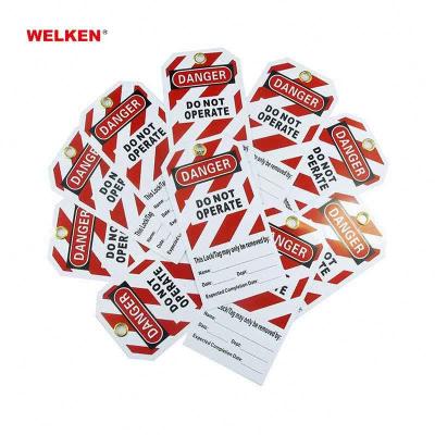 China Warning China WELKEN Tianjin Customized PVC Safety Lockout Labels DANGER for sale