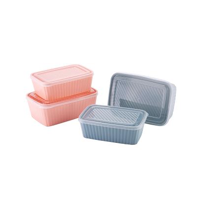 China Stored Professional China PP Plastic Storage Boxes The Air Vent Microwave Kitchen Food Box Storage Food Container Set for sale