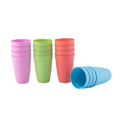 China Bpa Free Juice Dishwasher Safe Beverage Minimalist 4pk Tumbler Pp Plastic Water Plastic Stackable Drinks Tea Cup for sale