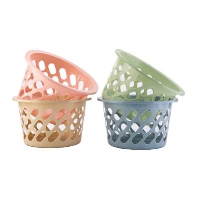 China Latest Design Top Quality Material Plastic Portable Round Clothing Storage Baskets Laundry Clothes Organizer for sale