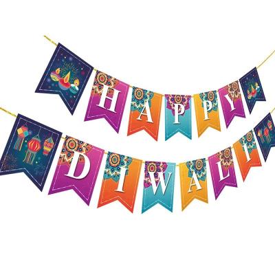 China Non-Toxic Happy Bunting Deepavali Banners Diwali Banner India Light Festival Celebration Party Decoration Supplies for sale