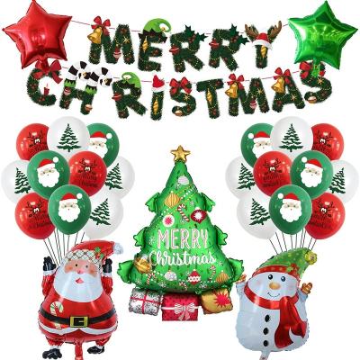 China Red and Green Merry Christmas Party Decoration Foil Christmas Tree Confetti Balloons Christmas Party Supplies Party Banner for sale