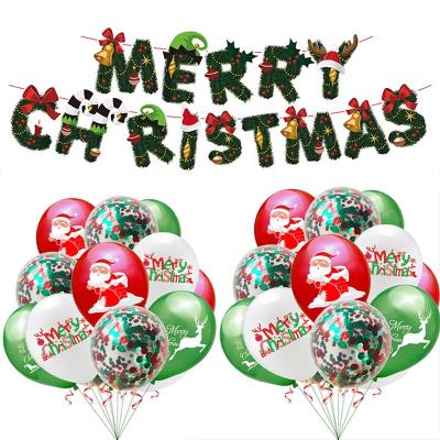 China Hot Sale Santa Tree Christmas Balloons Garland Gifts Bursting Latex Balloon Set Banner Christmas Decorations For New Year Home Party for sale