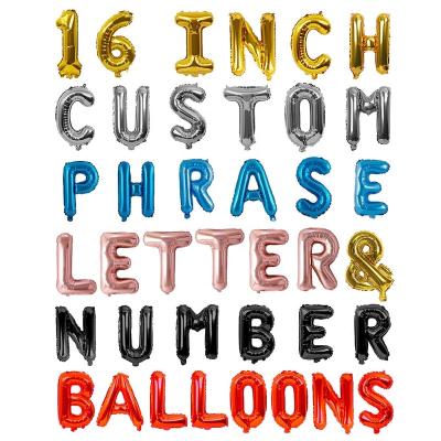 China 16inch Reusable A-Z Aluminum Letter Foil Balloons Colorful Silver Rose Gold Alphabet Air Globos Kids Birthday Party Decoration for sale