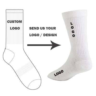 China OEM QUICK DRY Best Quality Men's Custom Sport White Crew Socks for sale