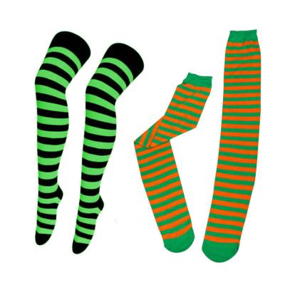 China Christmas Viable Wholesale Irish Striped Knee High Socks Thigh High Socks Nightclub Stocking Crew Socks Custom Made for sale