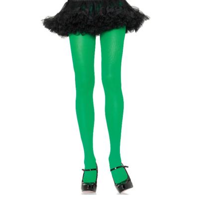 China St Patrick's Day Women's Sexy Knee High Polyester Yarn Knitting Socks Solid Green Irish Day Pantyhose Viable High for sale