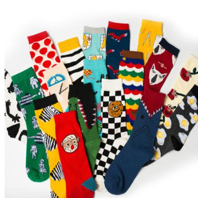 China QUICK DRY Hip Hop Bangs Ins Fashion Sports Socks Funny Print Cotton Soft Men's Happy Socks for sale