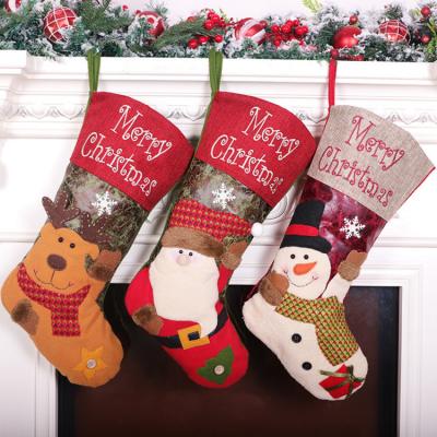 China Festival Stuff Store Window Decoration Merry Christmas Socks Santa Claus Snowman Elk Christmas Gift Socks Candy Socks Pendant for sale