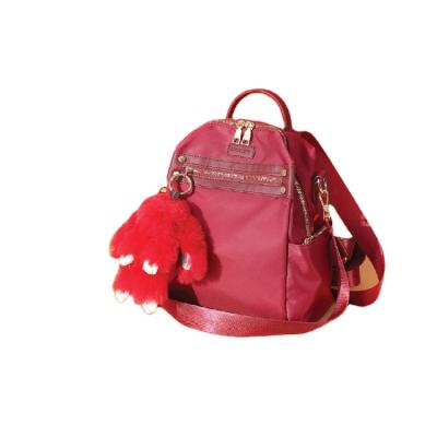 China With USB Designer High Quality Nylon Bear Low MOQ Fashionable Dangle Ladies Backpacks For Woman for sale