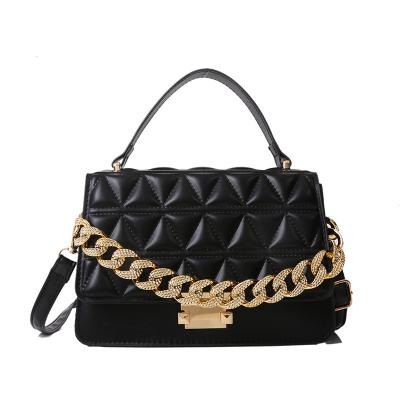 China Fashion waterproof cheap ladies pinch leather handbag chains luxury women shoulder bag for sale