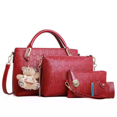 China Fashion Women's PU Leather 4 Piece Handbag Set for sale