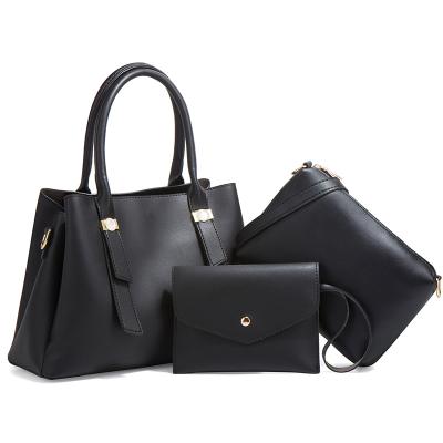 China Normcore/minimalist wholesale ladies fashion purses and handbags sets with 3 pieces for women for sale