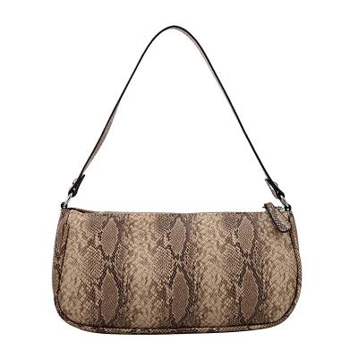 China Water Resistant 2021 Women Snake Leather Pattern Handbag Ladies PU Crocodile Bag Shoulder Bag Armpits for sale